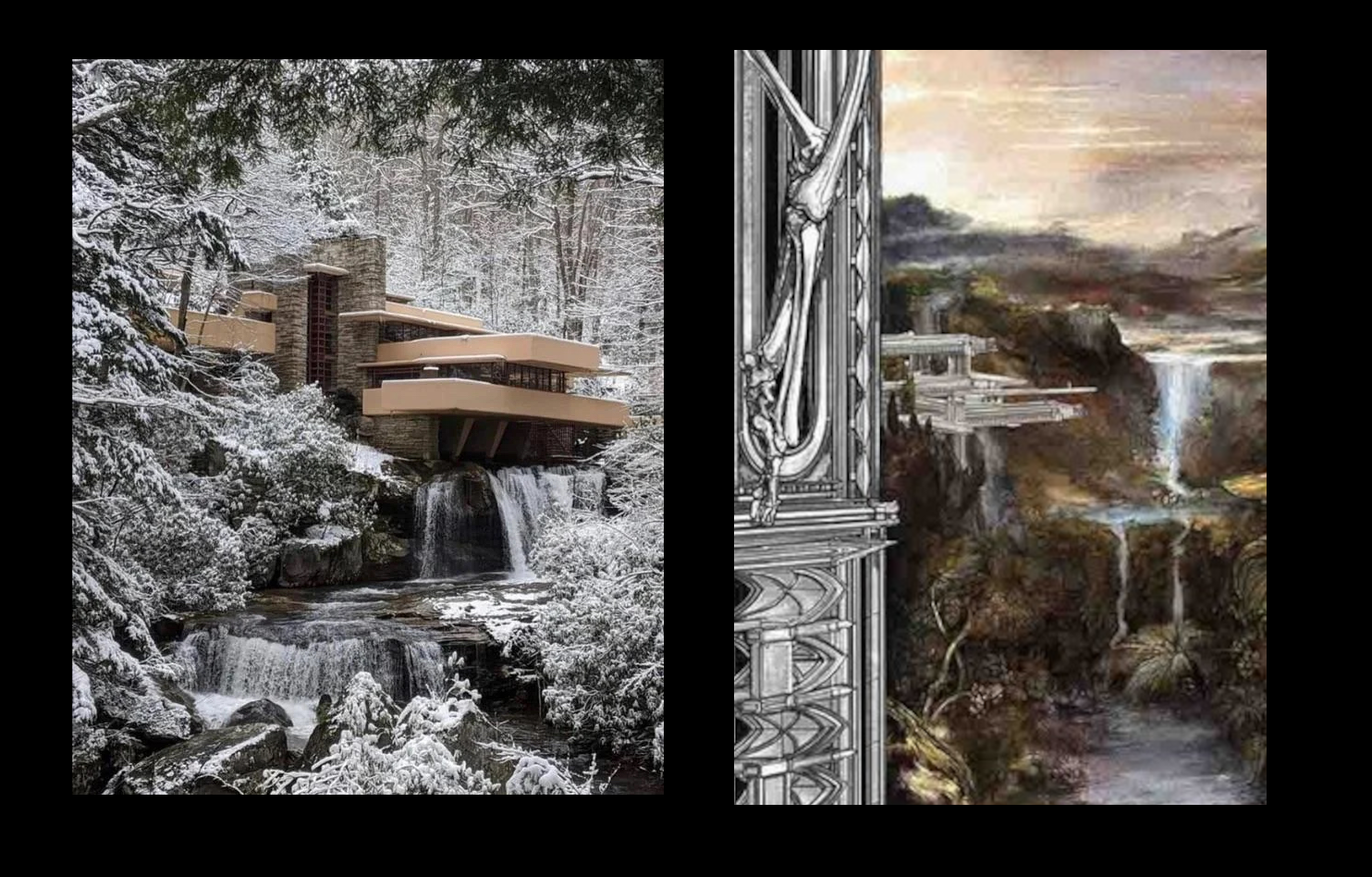 Fallingwater and Skeleta detail